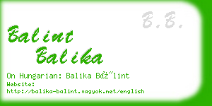 balint balika business card